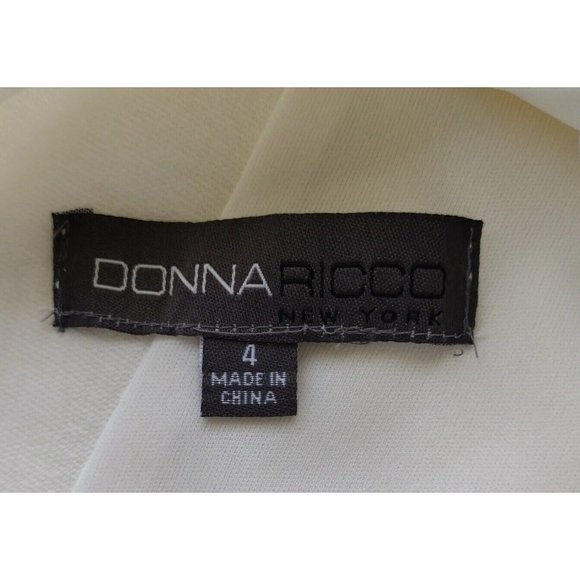 Donna Ricco Dress Womens 4 Midi Side Zip Cream - Picture 5 of 10